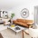 living room with wood flooring, large windows and ample seating in Yaphank