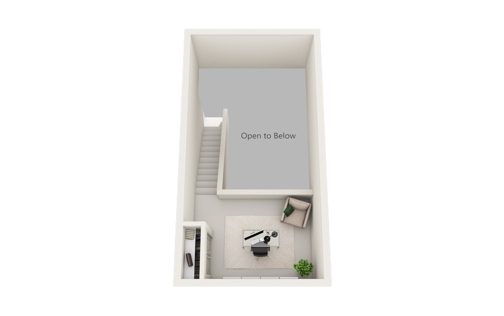 I - Two Story Loft - 2 bedroom floorplan layout with 2 baths and 1310 square feet. (Floor 2)