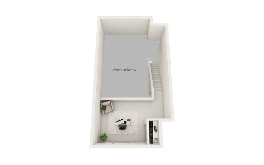 J - Two Story Loft - 1 bedroom floorplan layout with 1 bath and 1084 square feet. (Floor 2)