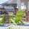 Large outdoor BBQ area with a fire pit and plenty of seating	