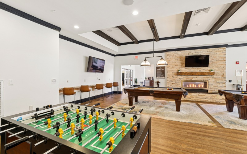 Clubhouse with billiards table.